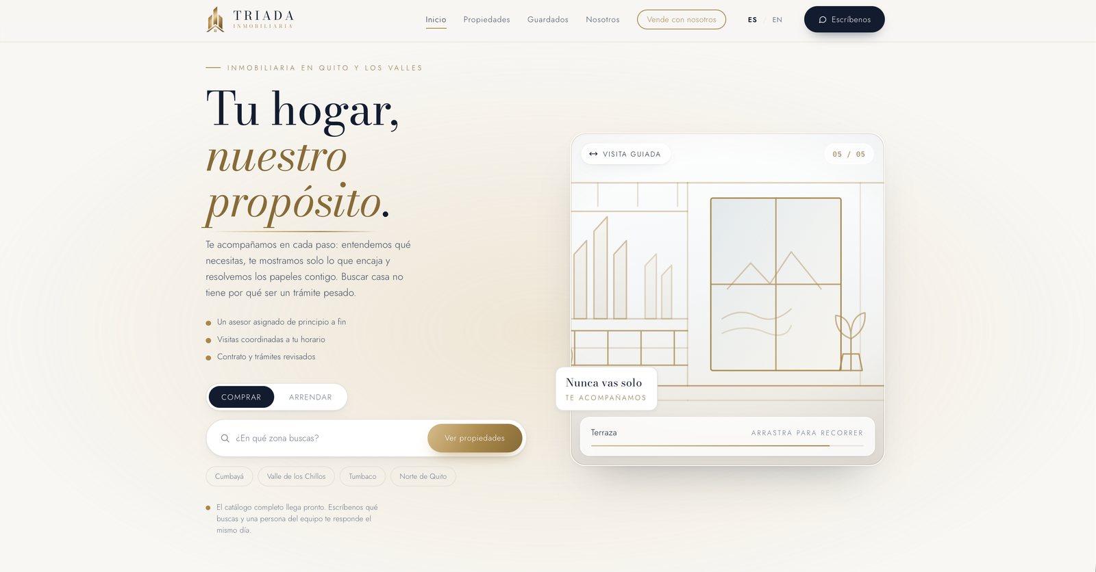Inicio del portal de Triada Inmobiliaria